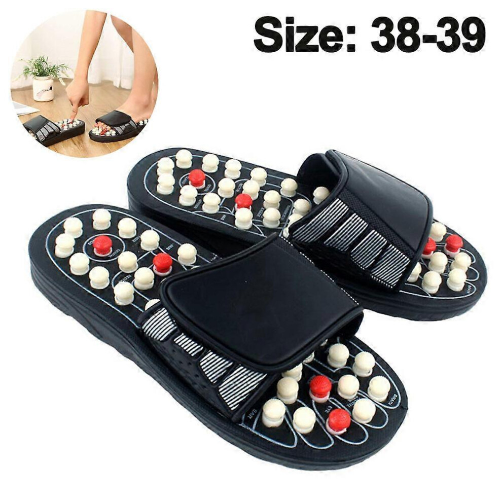 (As show, One size) Acupressure Foot Massager Slippers, Reflexology Shoes for Stress Relief, Promote Blood Circulation, Comfortable Sandals for Men an
