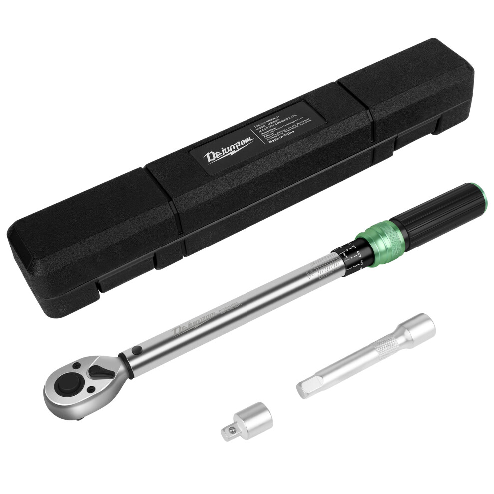 Ital Torque Wrench 1/2-Inch 20-220Nm With 3/8-Inch Adapter And 1/2 125Mm Adapter For Automotive/Bicycle Repair And Diy Projects 6901489039700
