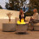 Outsunny Outsunny Round Fire Pit with Grill Net, Stainless Steel Firepit, Silver 1