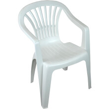 CrazyGadget® Plastic Garden Low Back Chair Stackable Patio Outdoor Party Seat Chairs Picnic White