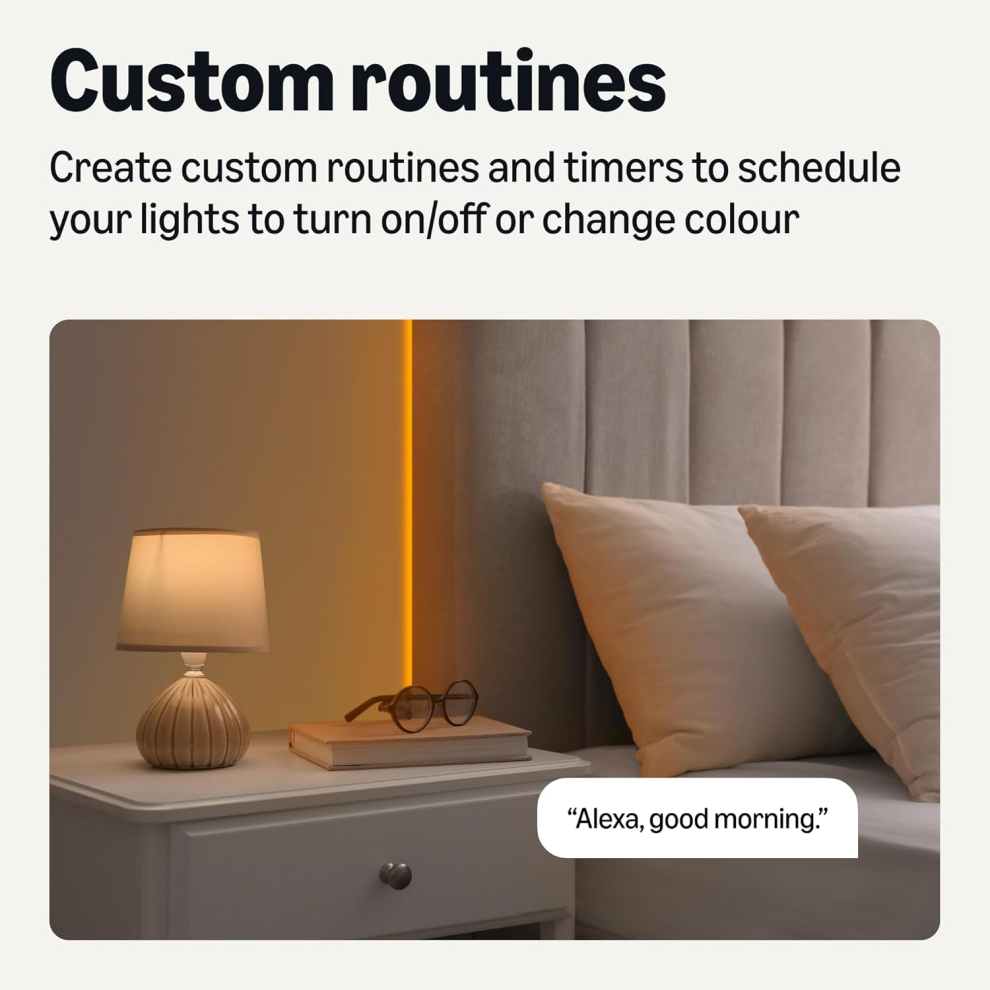 Smart LED Light Strip 5m, RGB & Tunable White, 2.4 GHz Wi-Fi, Works with Alexa Only