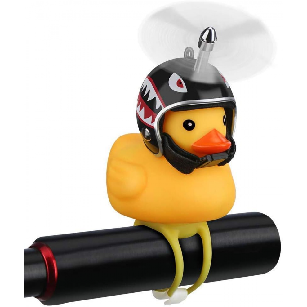 Duck Bike Bell - Rubber Duck Bicycle Accessories with LED Light, Cute Propeller Handlebar Horn for Kids, Toddlers, Children, Adults, Sports, Outdoor