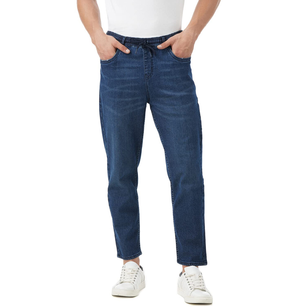 Jean de jogging extensible taille mi-haute INKD pour homme (Super Sapphire, 34)