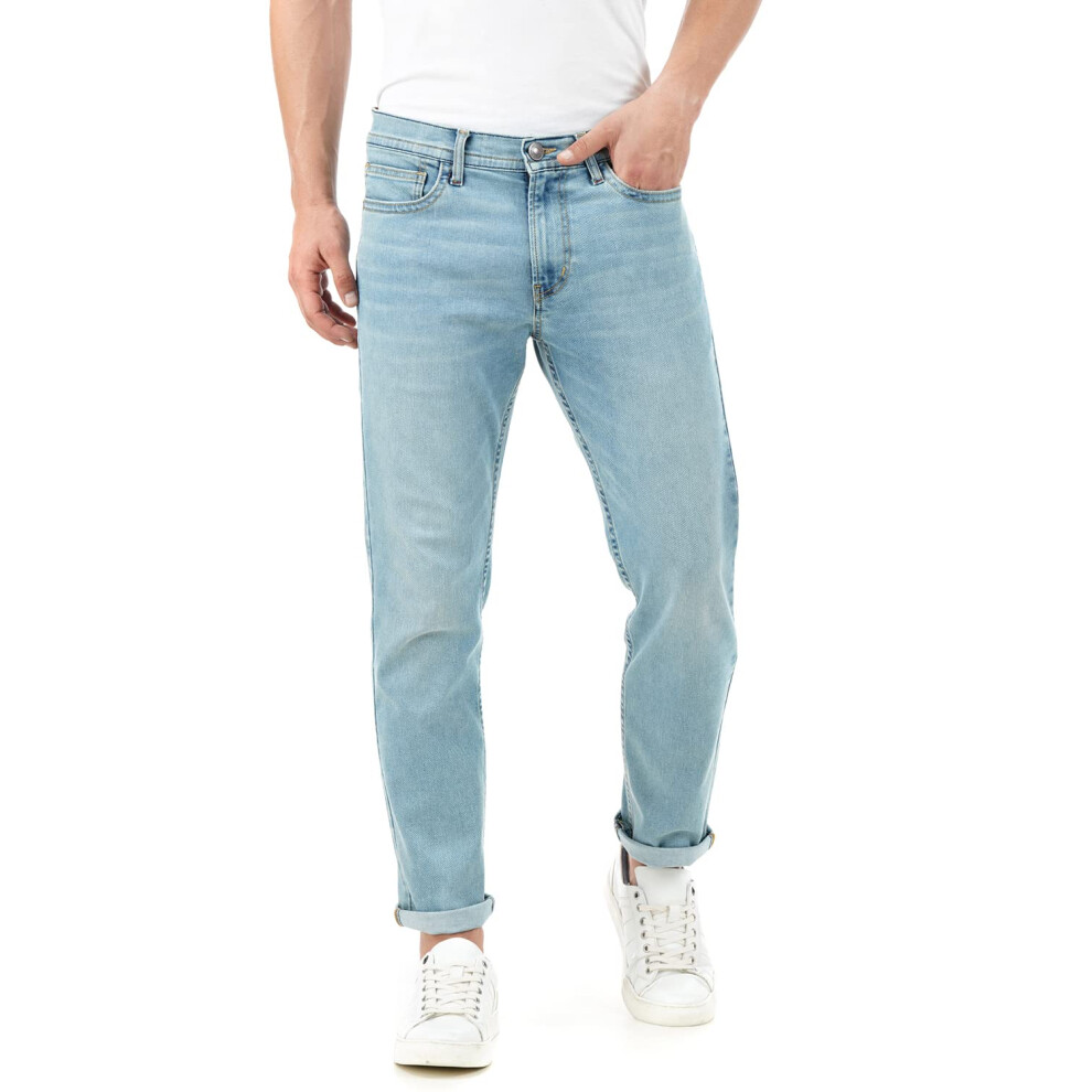 Inkd Jeans Da Uomo, Taglia Media, Misto Cotone, Leggeri, Stile Classico A 5 Tasche, Sky Why, 46-image