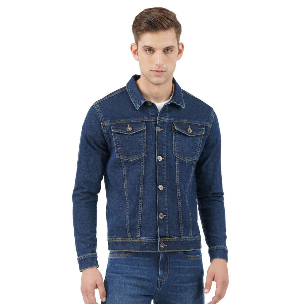 Veste en jean extensible pour homme INKD (INDIGO -   g  e, XL)