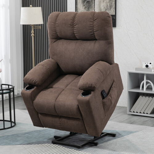 HOMCOM Heavy Duty Riser and Recliner Chair Lift Chair for the Elderly, Brown