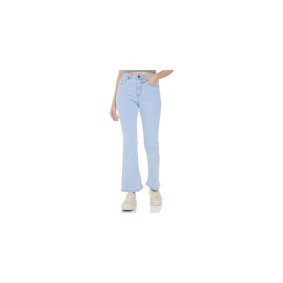 Jean bootcut   vas   INKD pour femme    Taille haute | D  lavage aux enzymes | Style classique 5 poches (INKSS24WJN-410-Seaside Slate-34)