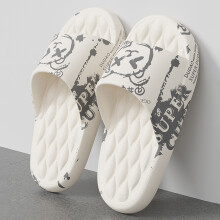 (D-Beige, 36-37) 2025 Mens Summer Slippers Beach Sandals Flip Flop Printing Thick Soled Boys Girls Unisex Home Bath Shoe Large Size 48-49