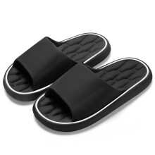 (Black, 42-43) 2025 Mens Summer Slippers Beach Sandals Flip Flop Printing Thick Soled Boys Girls Unisex Home Bath Shoe Large Size 48-49
