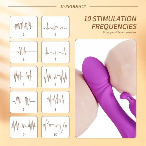 Rechargeable Rabbit Vibrator G-Spot Dildo Massager Waterproof Silent 2