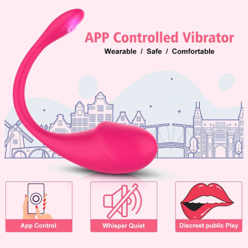 (PINK E0216) Wireless Vibration Love Egg Vibrator Vaginal G Spot Vibrating Stimulation Bluetooth App Dildo