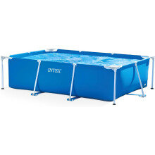 INTEX | 28272 Metal Frame Rectangular Outdoor Swimming Pool, Filter Pump Not Included, Capacity 3834 L, Measures 300 x 200 x 75 Centimeters - Colour