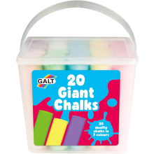 Galt 20 Giant Chalks - Extra Large Childrens Chunky Pavement Chalks