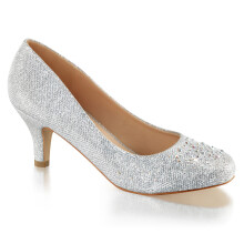 (UK 2/EU 35/US 5) Fabulicious Womens Pumps DORIS-06 Slv Glitter Mesh Fabric