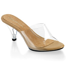 (UK 10/EU 43/US 13) Fabulicious Womens Sandals BELLE-301 Clr-Tan/Clr