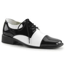 (UK (9-10)/EU 42-43/US M) Funtasma Mens Low Shoe DISCO-18 Blk-Wht Pat