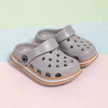 (GRAY, 28) Summer Boys Girls Toddler Garden Clogs Non-Slip Breathable Sandals Children Lightweight Slip-on Beach Pool Shower Slippers