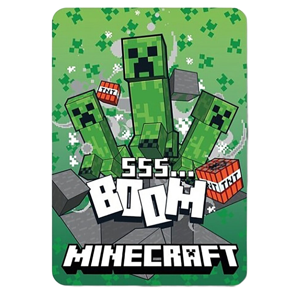 New Minecraft Boom Fleece Blanket