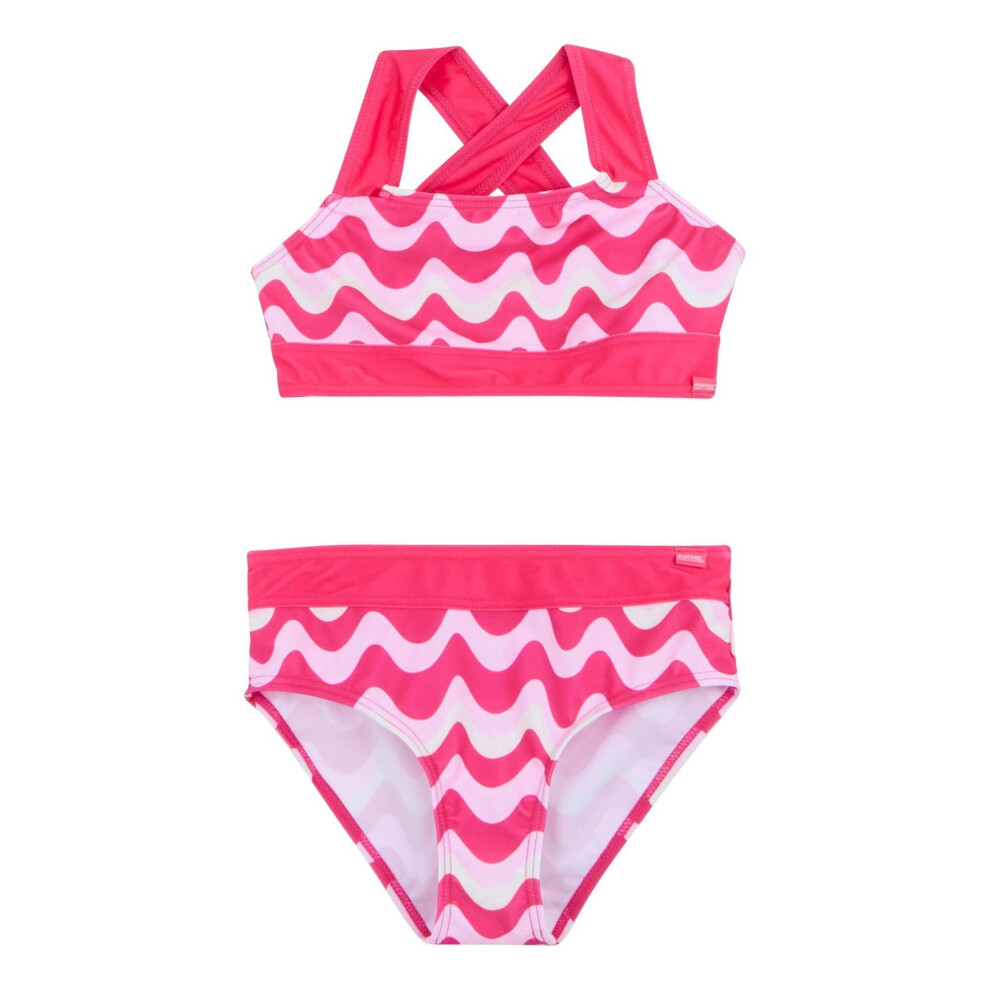 (13 Years, Pop) Regatta Girls Dakaria III Wavy Striped Bikini Set