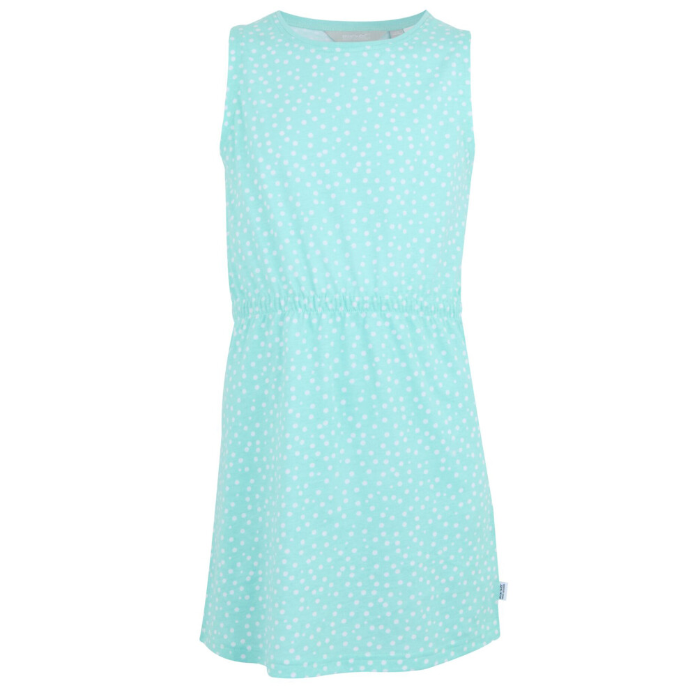 (9-10 Years, Aruba Blue/White) Regatta Girls Beylina Micro-Dot Dress