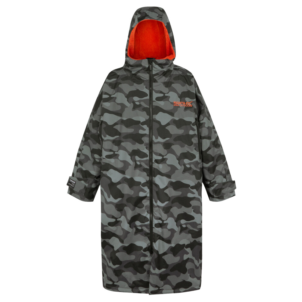 (S-M, Grey/Black) Regatta Unisex Adult Camo Changing Robe