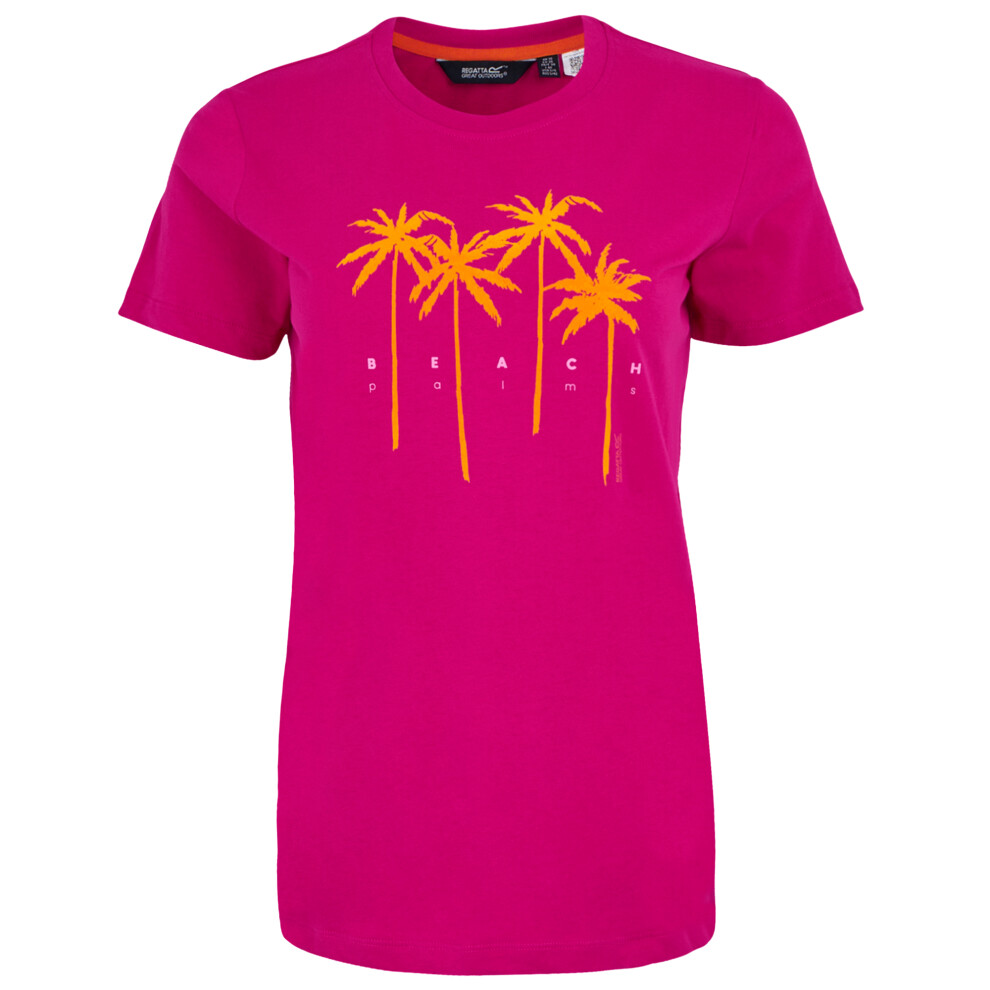 (20 UK, Pink Fusion) Regatta Womens/Ladies Filandra VX Palm Tree T-Shirt