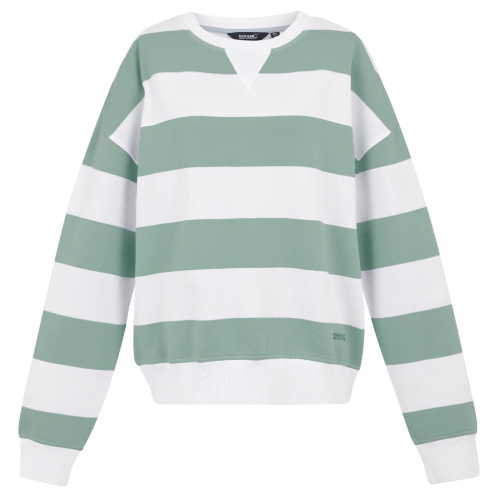 (12 UK, Glacier/White) Regatta Womens/Ladies Avika II Stripe Crew Neck Jumper