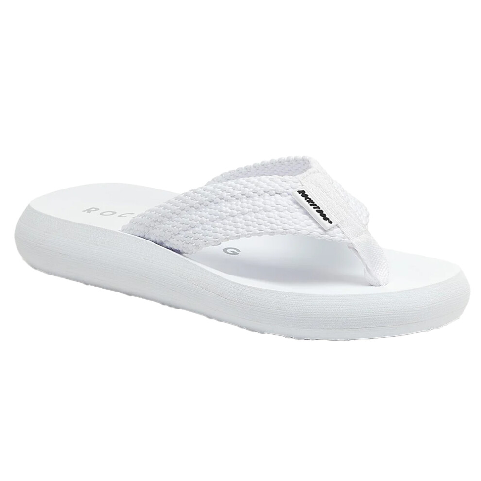 (4 UK, White) Rocket Dog Womens/Ladies Sunset Webbing Flip Flops
