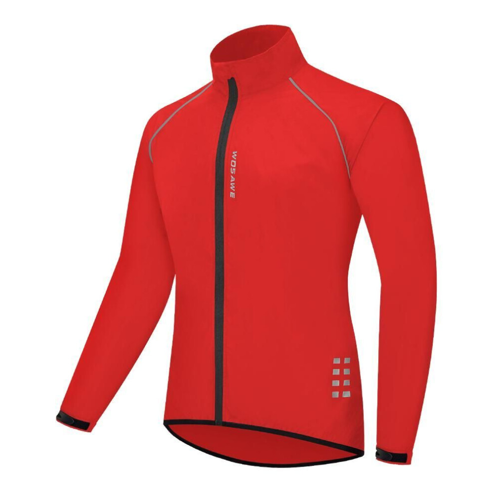 (red, 3XL) Wosawe Mens Cycling Jacket Windproof Waterproof Road Mtb Mountain Bike Cycle Jersey Tops