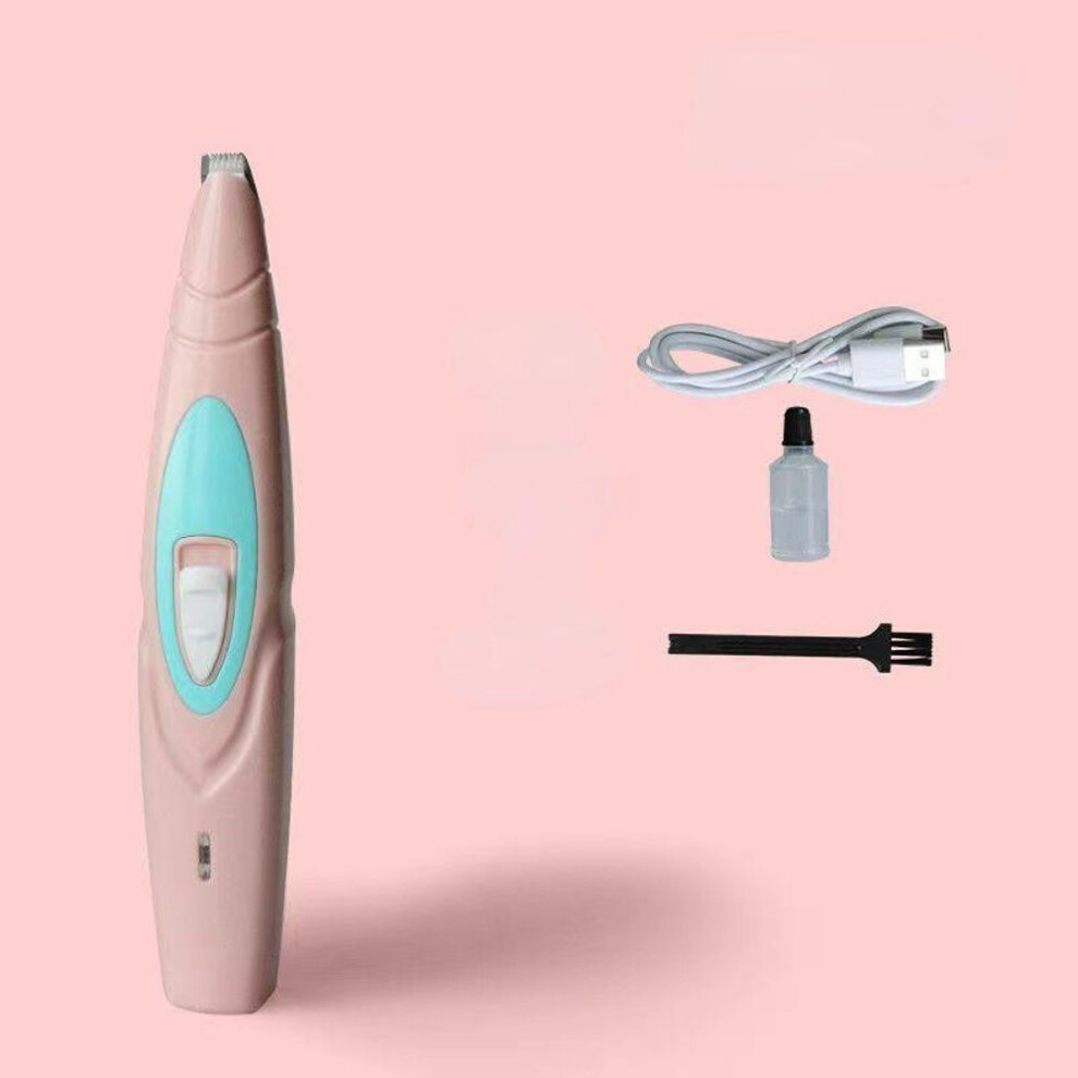 (pink) Electric Dog Professional Pet Foot Hair Trimmer Dog Grooming Hairdresser Dog Ear Eyes Hair Cutter Pet Pedicure Tool