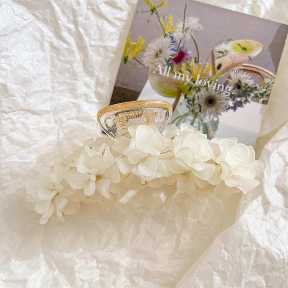(white, 11cm) Fashion Elegant Flower Hair Claw Clips Resin Hairpins Hair Clip Acrylic Hairgrip For Women Hair Accessories