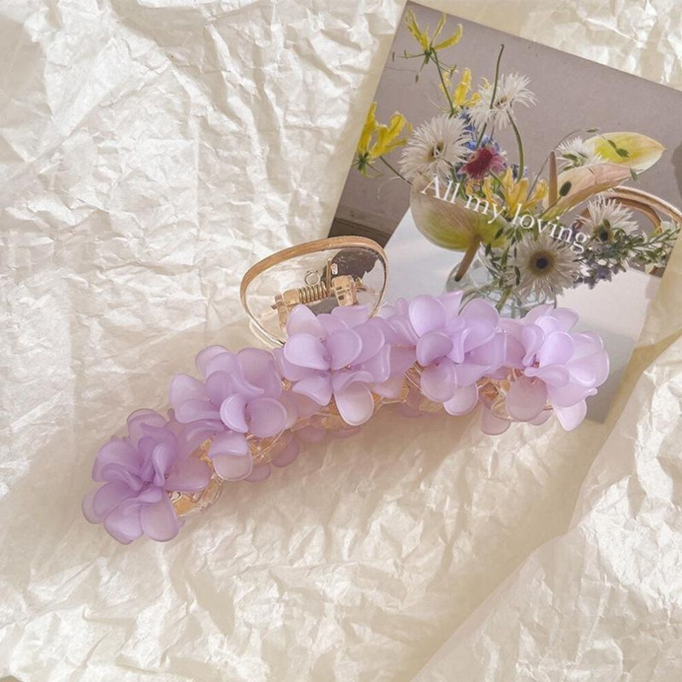(purple, 11cm) Fashion Elegant Flower Hair Claw Clips Resin Hairpins Hair Clip Acrylic Hairgrip For Women Hair Accessories