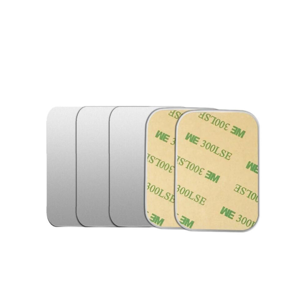 (white, 5pcs Square Silver) FONKEN Car Phone Holder Metal Plate Magnetic Holder Sticker iron Sheet for Mobile Table Magnet Disk