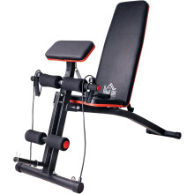 HOMCOM Foldable Adjustable Weight Bench, Strength, Training Sit Up Ab Bench, Incline/Decline Home Gym Exercise for Full Body Workout
