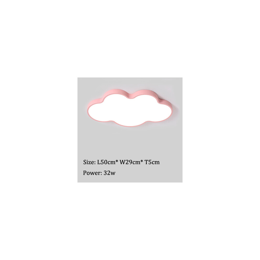 (A style pink, 50cm 30W) Led Cloud Ceiling Lights Multicolor Children's Room Ceiling Lamp Cartoon Bedroom Chandelier Amusement Kindergarten Nursery La-image-OPC-PGHW9XT-NEW