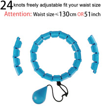 (Blue 24) Adjustable Sport Hoops Abdominal Thin Waist Exercise Detachable Massage Hoops Fitness Equipment Gym Home Training Weight Loss