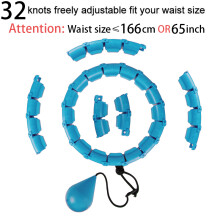 (Blue 32) Adjustable Sport Hoops Abdominal Thin Waist Exercise Detachable Massage Hoops Fitness Equipment Gym Home Training Weight Loss