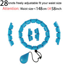 (Blue 28) Adjustable Sport Hoops Abdominal Thin Waist Exercise Detachable Massage Hoops Fitness Equipment Gym Home Training Weight Loss