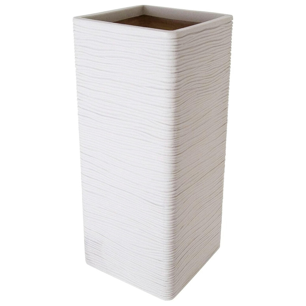 2 x Tall Amalfi Stone Effect Flower Planter Ideal For Home & Gardens