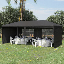 Outsunny 6m x 3m Garden Gazebo Marquee Canopy Party Tent Canopy Patio Black