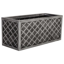 1 x Lazio Trough 70cm Long Rectangular Pewter Grey Plant Pot