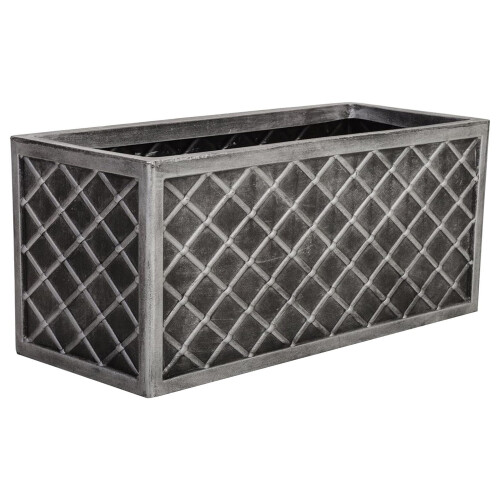 1 x Lazio Trough 70cm Long Rectangular Pewter Grey Plant Pot
