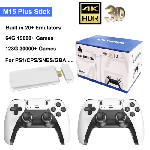 (64G 20K games) M15 Plus Game Stick Pro Mini TV Handheld Game Classic Game Emulator HD Output Gaming Retro Consola for