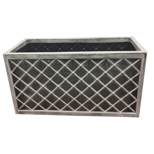 2 x Lazio Trough 70cm Long Rectangular Pewter Grey Plant Pot 2
