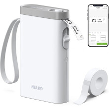 Nelko Label Maker Machine with Tape P21 Portable Bluetooth Label Printer Handheld Sticker Mini Label Makers Multiple Templates for Office Home White