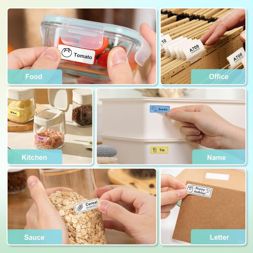 Nelko Label Maker Machine with Tape P21 Portable Bluetooth Label Printer Handheld Sticker Mini Label Makers Multiple Templates for Office Home White 2
