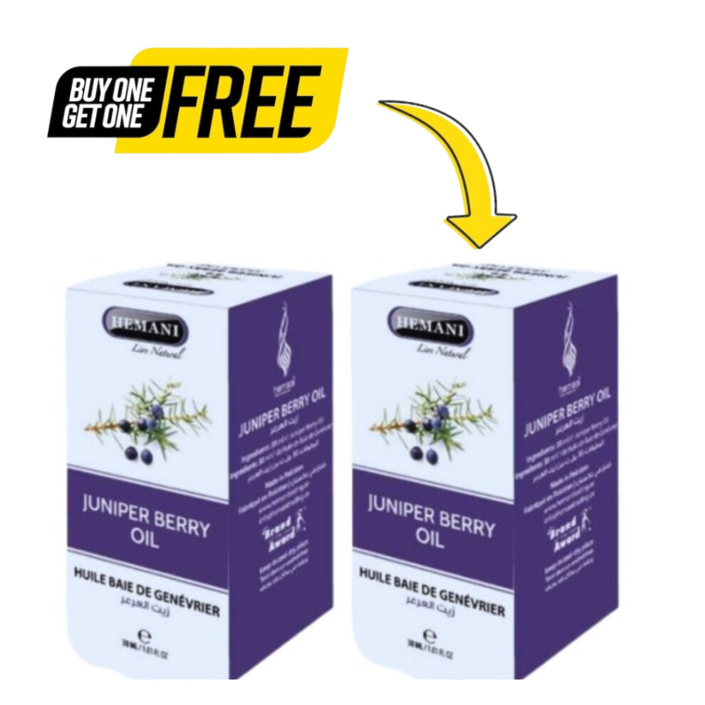 (PACK OF 2) Hemani Juniper Berry Herbal Oil 30ml |Aromatherapy Oil | Cleansing Pores |Skin & Liver Congeston |Skin & Hair Care Multipurpose Oil