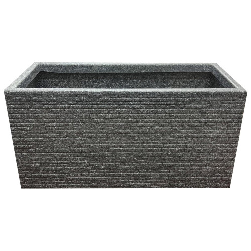 1 x Brick Slate Effect 60cm Grey Lightweight Rectangular Plant Pot 2