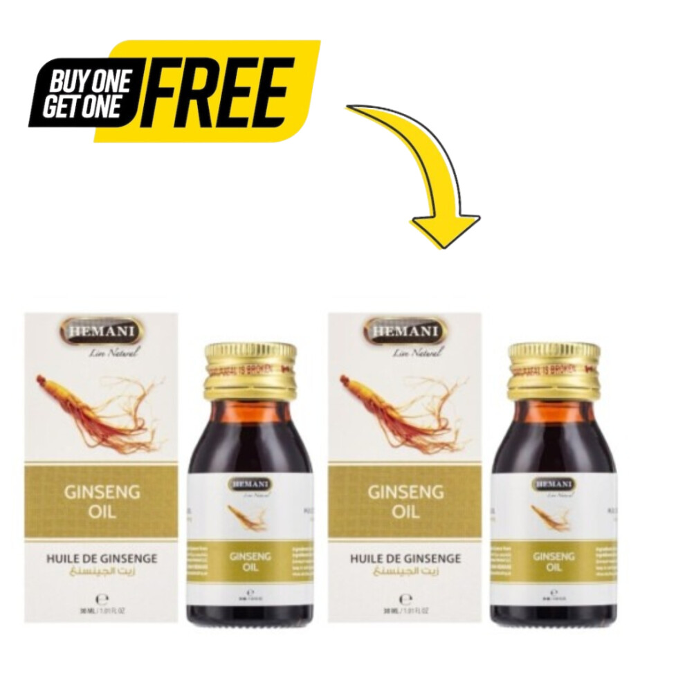 (PACK OF 2) Hemani Ginseng Herbal Oil 30ml|100% Natural |Healing & Energizing Properties |Ideal for Immunity, Energy & Strength |Multipurpose Oil