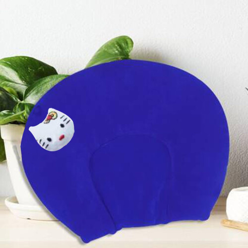 Mustard Pillow Cotton Cover ( Dark Blue )